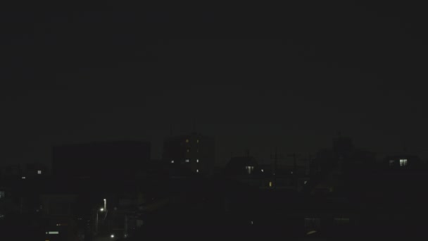 Heftige Blitzeinschläge Über Einem Wohngebiet Tokio Japan — Stockvideo