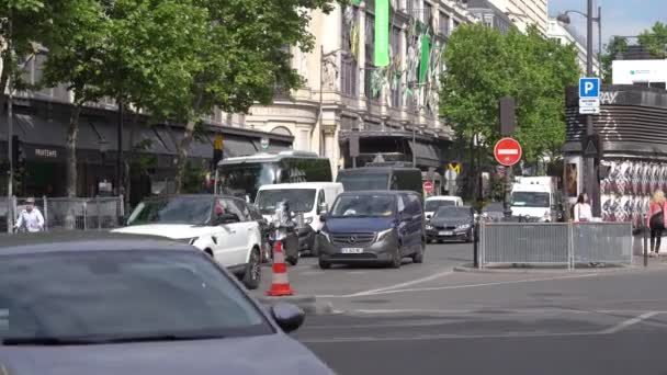 Traffic Boulevard Haussmann Street Paris France Pov — Vídeo de Stock