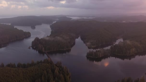 Jezioro Tahkenitch Oregonie Usa Widok Lotu Ptaka — Wideo stockowe