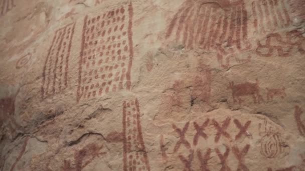 Rock Paintings Cerro Azul Guaviare Colombia Close — 비디오