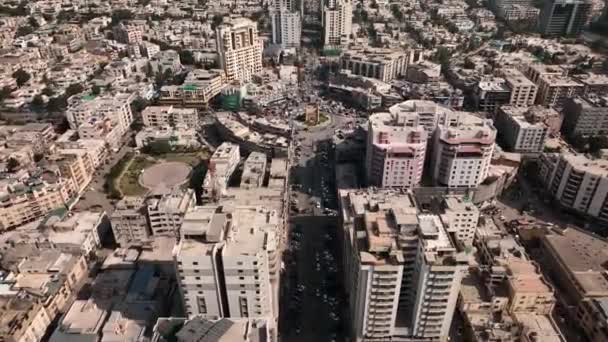 Egy Légi Kilátás Városra Épületeire Útra Építészetre Karacsiban Csodásan Néz — Stock videók