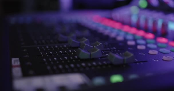 Sound Mixer Motorized Faders Allen Heath Dlive — Stock Video