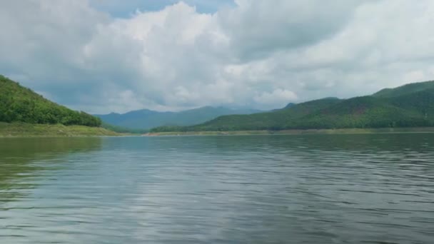 Cinematic Landscape Nature Panoramic Footage Mae Kuang Dam Lake Doi — Stockvideo