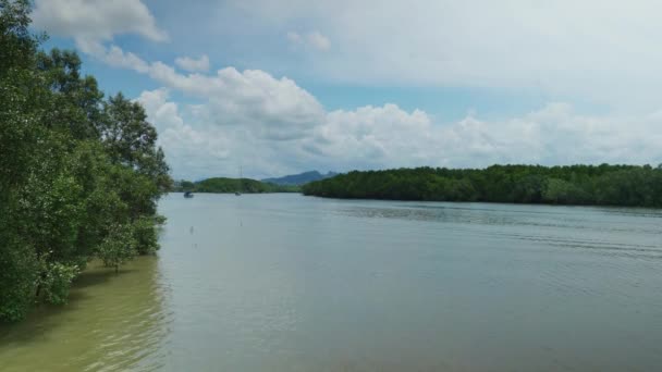 Cinematic Landscape Footage Urban Forest Rock Formation Pak Nam Town — Stockvideo