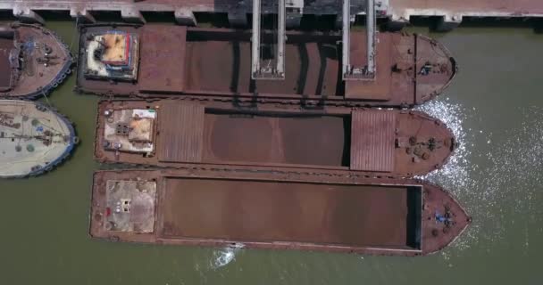 Immobile Industrial Vessels Full Raw Materials Wharf Dolvi Port India — Stock Video