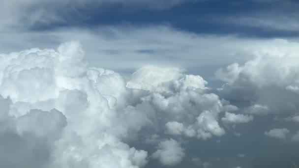 Aerial View Jet Cockpit Pilot Pov While Flying Stormy Messy — Video