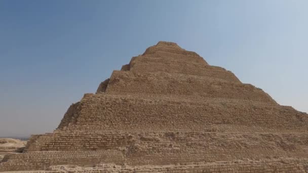 Великолепный Вид Пирамиду Джамида Расположенную Деревне Саккара Египте — стоковое видео