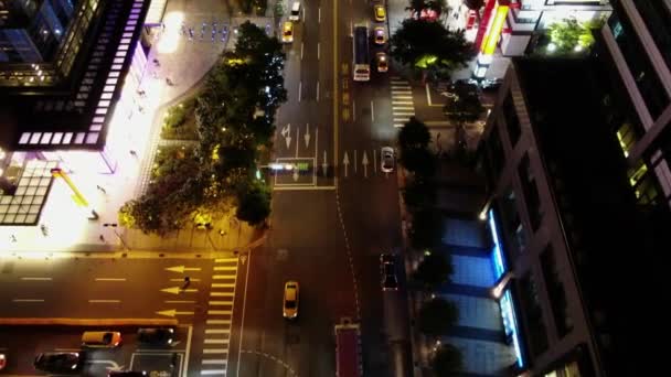 Вид Воздуха Улицы Синьи Тайвань Тайбэй — стоковое видео