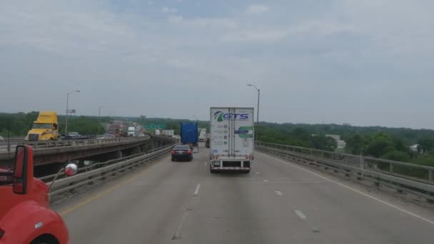 Driving Bridge Joliet Illinois I80 — ストック動画