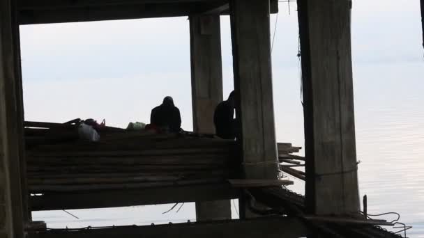 Рыбаки Озере Сингкарак Сик Западная Суматра Мая 2022 Года — стоковое видео