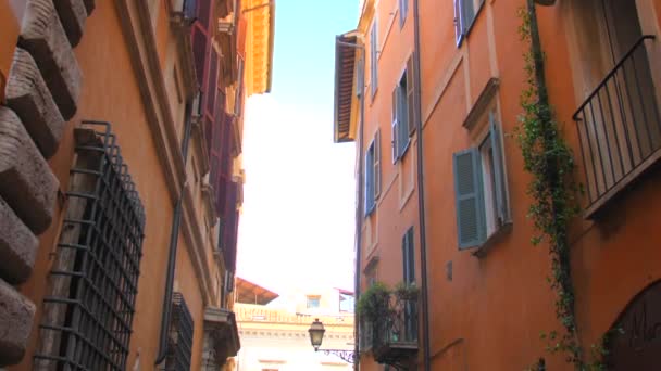 Tilting Famous Historic Architecture Alley Buildings City Center Rome Italy — 비디오