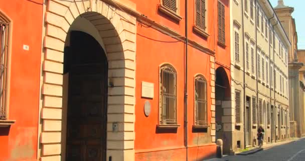 Historic Streets Architecture Alleys Buildings City Center Cesena Northern Italy — Vídeo de Stock