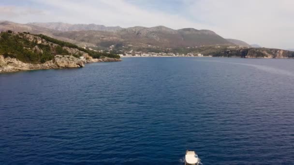 Bootsfahrt Ionischen Meer Der Küste Von Himare Albanische Riviera Europa — Stockvideo