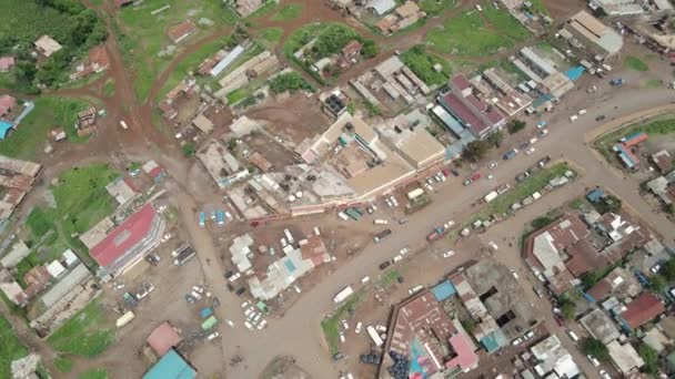 Aerial Top Buildings Streets Poor Suburbs Loitokitok Town Kenya — ストック動画