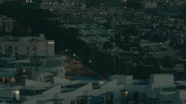 Blaue Stunde Marina Del Rey Kalifornien Hausdächer Nachbarschaft Zielen Auf — Stockvideo