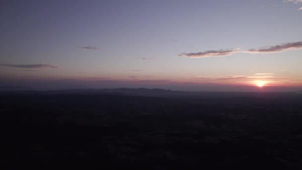 Drone Video Hora Dorada Con Sol Frente Toscana Italia — Vídeos de Stock