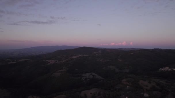 Drone Video Hora Dorada Las Llanuras Toscana Italia — Vídeos de Stock