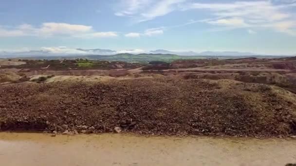 Drone Footage Colourful Mine Copper Rock Formations — Vídeos de Stock