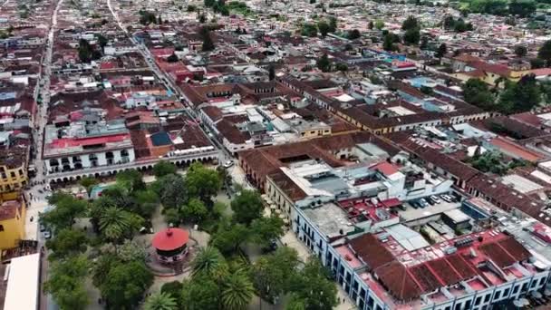 San Cristobal Las Casas Aerial Drone Rooftop Chiapas Traditional Mexico — Wideo stockowe