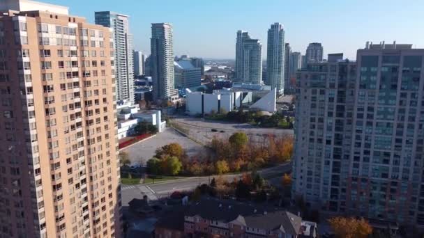 Residential Apartment Building Complexes Scarborough Civic Centre Toronto Ontario Aerial — Stock Video