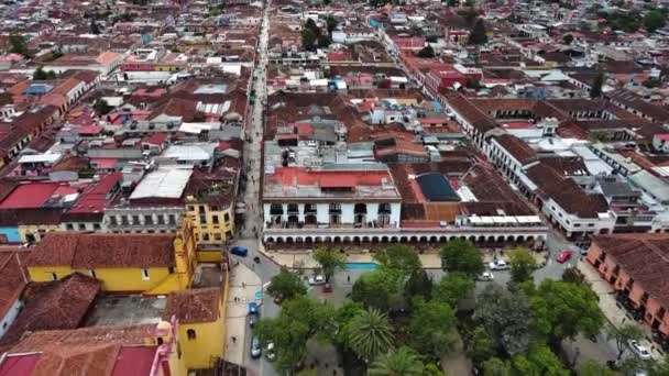 Chiapas San Cristobal Las Casas Aerial Drone View City Park — วีดีโอสต็อก