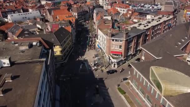Nice Drone Shot City Buildings Houses Central City — Stockvideo