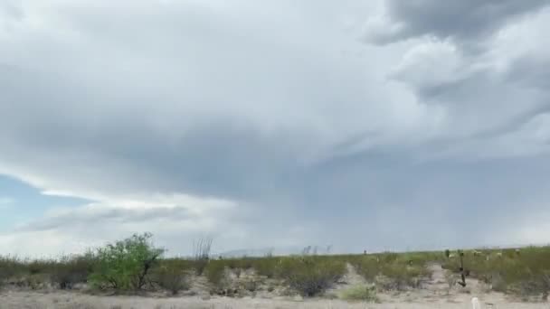 Jízda Krajinou Arizoně Pohled Cestujících Monzunové Mraky — Stock video
