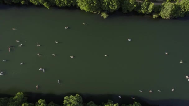 Widok Lotu Ptaka Rzekę Austin Usa Zdjęcia Dronów — Wideo stockowe