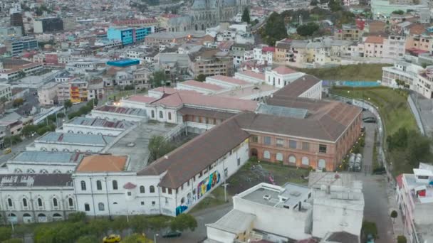 Contemporary Art Center Quito Ecuador Aerial View Old Military Hospital — ストック動画