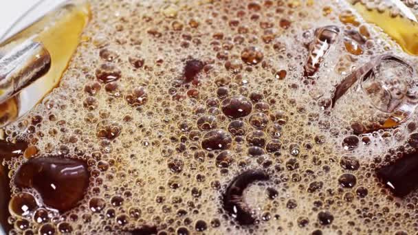 Americano Iced Coffee Table Slow Motion — стоковое видео
