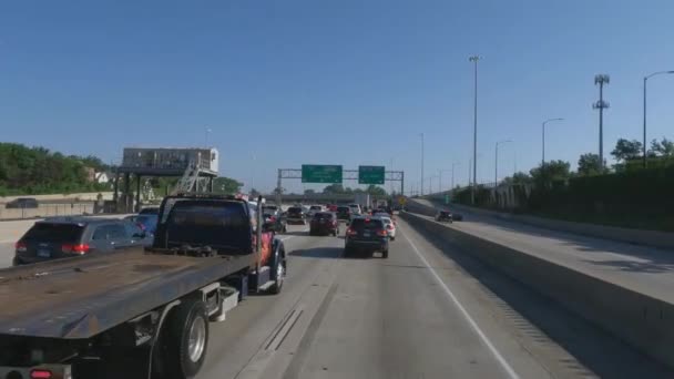 Highway Slow Moving Traffic Rush Hour Chicago I94 — Vídeos de Stock