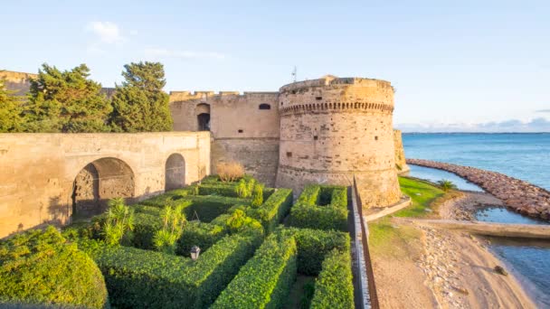 Aragones Castle Island Ischia Italy Built Volcanic Rock Castle Major — Vídeo de Stock