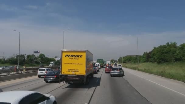 Highway Road Slow Traffic Rush Hour Chicagoi Illinois I290 — Αρχείο Βίντεο