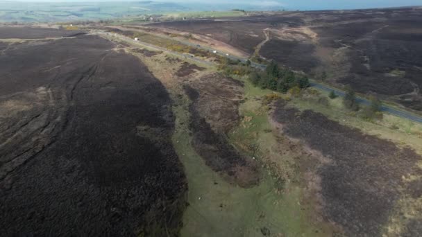 Luchtfoto Van Landschap Snelweg Het Platteland Goathland North York Moors — Stockvideo