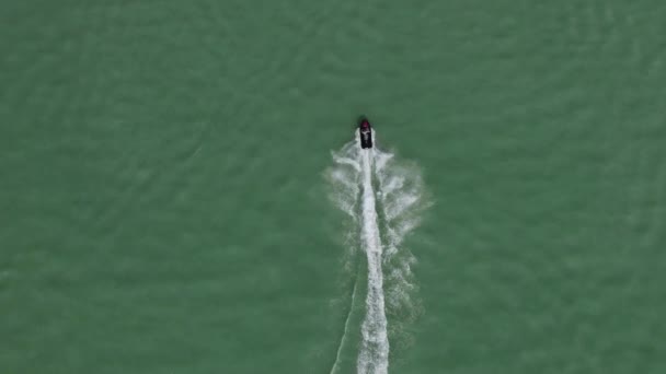 Luchtfoto Van Populaire Watersport Activiteit Jet Ski Utah Lake Top — Stockvideo