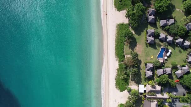 Drone Looking Flying Natadola Beach Fiji Sunny Clear Day — ストック動画