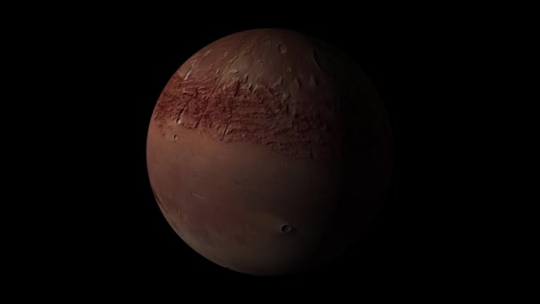 Planeten Mars Roterande Rymden — Stockvideo