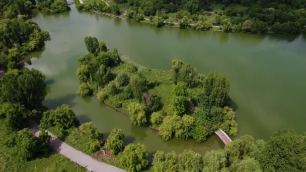 Повітряна Румунія Бухарест Санні День Парку — стокове відео