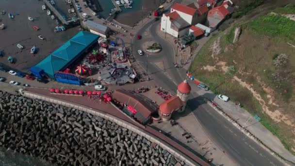 Aerial Top Shot Pigeon Bath Corner Scarborough — Stock Video