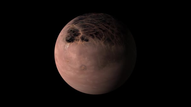 在空间中旋转的行星火星 — 图库视频影像