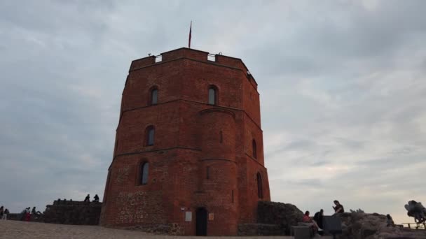 Gediminas Tower City Vilnius Lithuania — Stockvideo