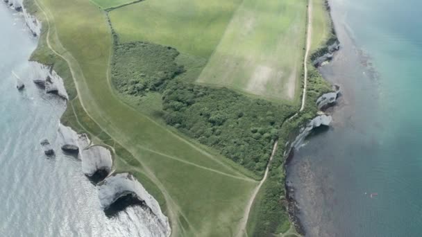 Révéler Tir Drone Des Falaises Craie Old Harry Dorset Royaume — Video