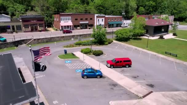 American Flag Mia Flag Saltville Virginia Aerial — Stockvideo