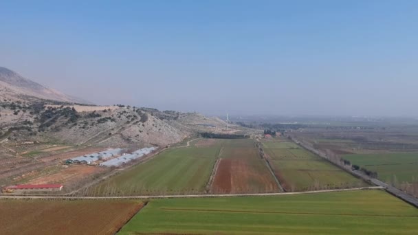 Arerial Shot Stunning Landscape Beqaa Valley Mountains Lebanon — ストック動画