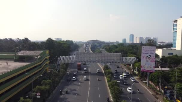 Aerial Main Road Central City Bekasi Indonesia — ストック動画