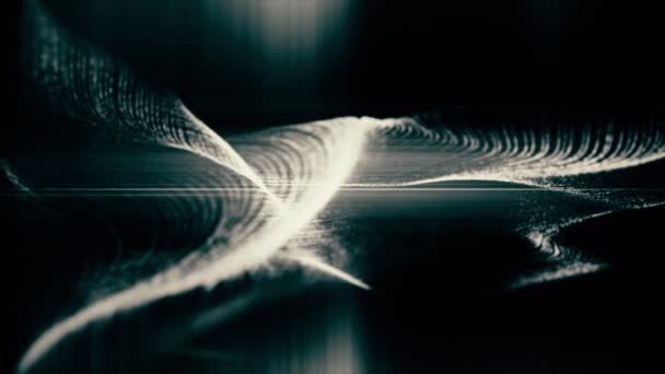 Futuristic Abstract Defocused Particles Wave Pattern Flowing Motion Background — Vídeo de Stock