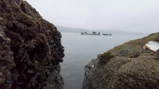 Статический Шторм Разрушил Две Лодки Спокойном Море Калифорнии — стоковое видео