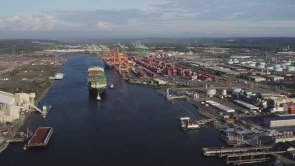 Washington Tacoma Tacoma Limanı Ndaki Husky Terminali Nin Yanındaki Blair — Stok video