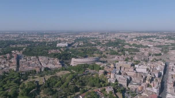 Brede Luchtopname Van Het Colosseum Rome Italië — Stockvideo