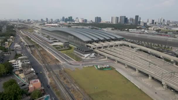 New Modern Bang Sue Grand Station Bangkoku Tajlandia Widok Lotu — Wideo stockowe